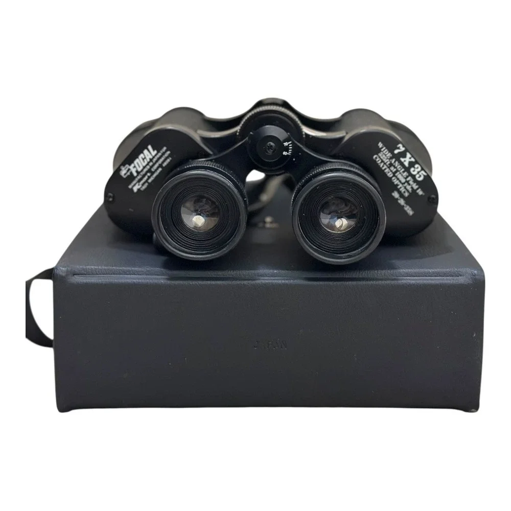FOCAL 7x35 Wide Angle Field 10 Degree Coated Optics Binoculars Japan With Case